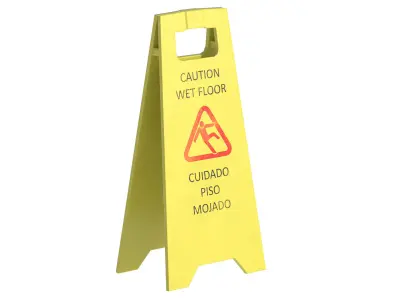 Wet Floor Sign Low-poly 3D model