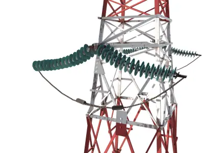 Electricity Pole 8 Low-poly 3D model
