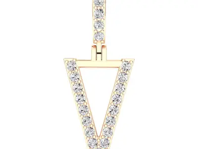 Alphabet V-letter single row pendant 3D print model