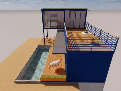 Container coffee shop-16 3D model