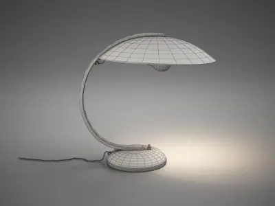 Bauhaus Brass Table Lamp by Hillebrand 3D model