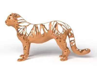 Leopard Dust Voronoi Low-poly 3D model