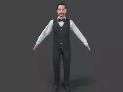 Worker Character Low-poly 3D model