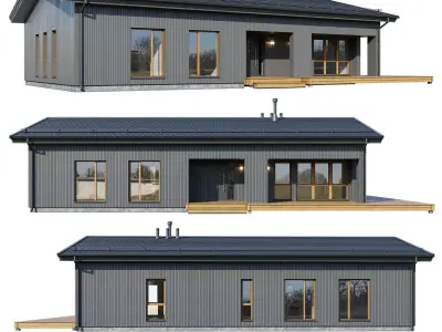 Alpine house Modo 3D model