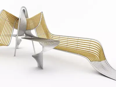bench and table 3D model
