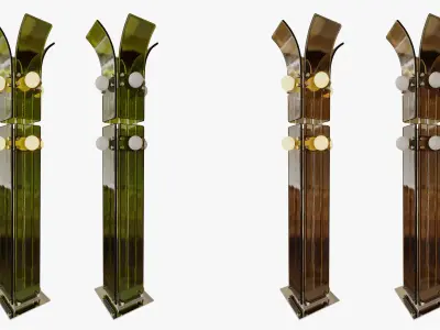 Palm Floor Lamp Blue Green Works 3D model