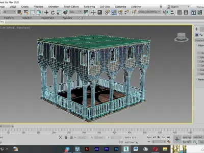 Mosque sitting arches 3D model