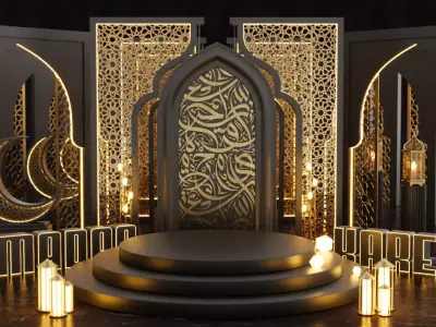 Ramadan Podium Stage Display 3D model