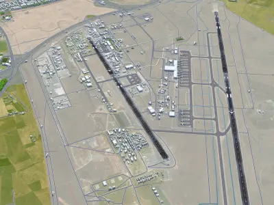 Erbil Airport 10km Low-poly 3D model