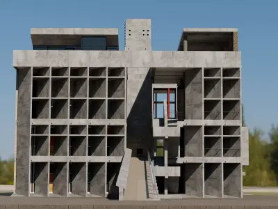 Millowners Association Building in Ahmedabad by Le Corbusier 3D model