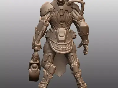 yber Warrior Elite High-Tech Armored Mecha Soldier 3D print model