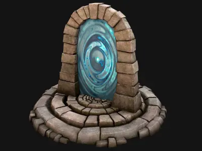 Medieval Portal Teleport Video Animation for Unreal and Unity  Low-poly 3D model