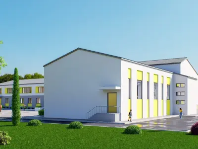 school Low-poly 3D model