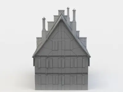 Big house Low-poly 3D model