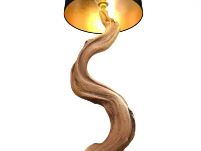 Rustic Eco Floor lamp made natural driftwood branches Loft style 3D model