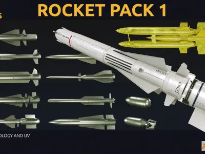 rocket pack - VOL 01 Low-poly 3D model