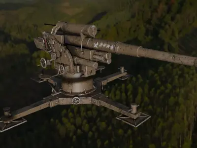 Flak german ww2 cannon pack 3D model