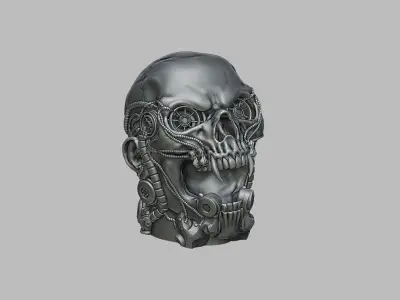 Electronic robot scream skull Headphone Stand 3D print model