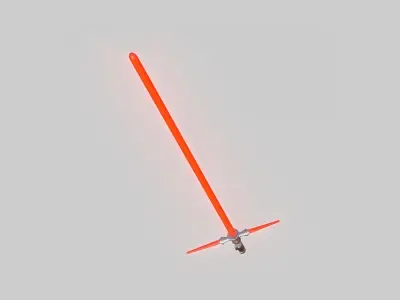 Star Wars Lightsaber Crossguard 01 Red - SciFi Weapon Low-poly 3D model