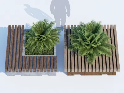 Big green benches one 3D model