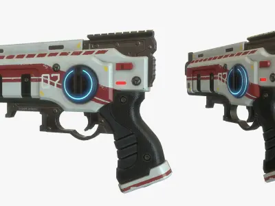 Sci Fi Gun Low-poly 3D model 6