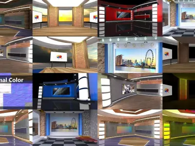 Virtual Broadcast Studio Vol2 3D Model Pack