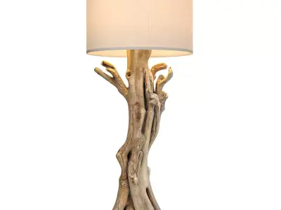 Rustic Floor lamp made natural driftwood branches Scandinavian 3D model