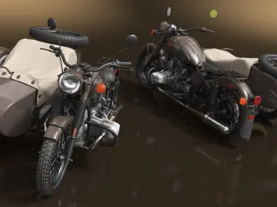  Ural M70 Sidecar Motorcycle Brown 