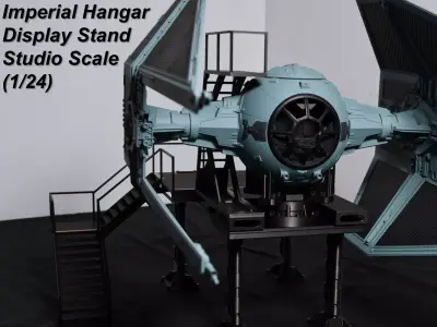 Imperial Hangar Display Stand - Studio Scale 1-24 3D print model