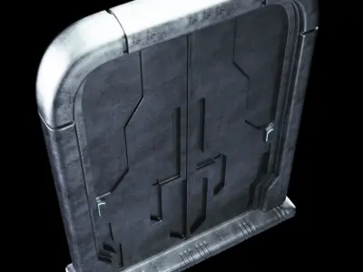 Sci-fi Space Ship Door 3D model 3D model