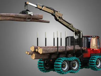 Komatsu - 875 Bruder Forwarder - Forest Machine 3D model