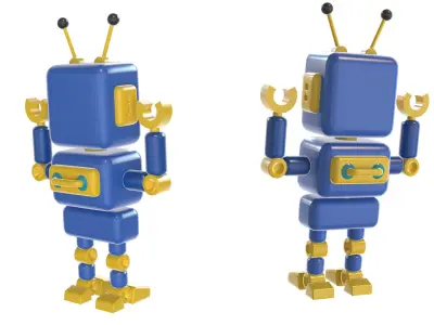 cute robot character android cyborg battle alien droid toy 3D model