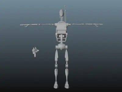 B1 Battle Droid Rigged 3D Asset - Clone Wars style 3D model