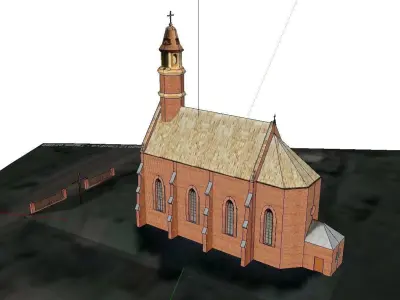 Architecture-Religion-God-Culture-Temple-068 church with cros... 3D model