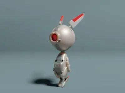Robotic Bunny Low-poly 3D model