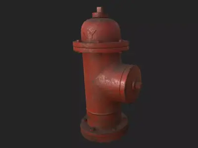 Hydrant fire Low-poly 3D model