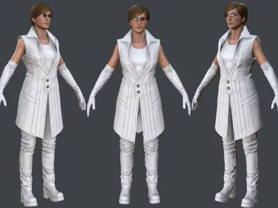 Female 1 - clothing 6 - Full Pack Low-poly 3D model