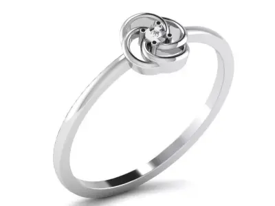 Light Weight White Gold Diamond Ring DR-5958 3D print model