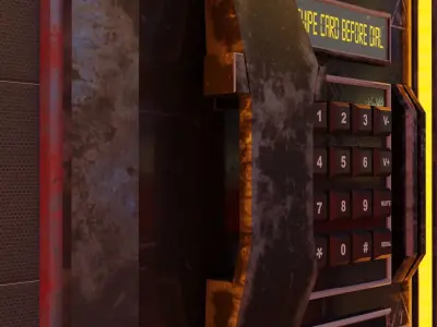 Telephone Booth 3D model and Rigged 3D model