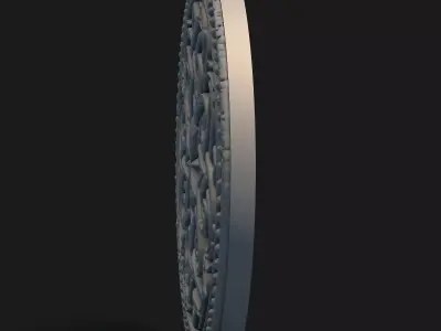 Decorative Stone Rosette Relief Round Wall Ornament STL 3D print model