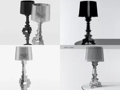 Bourgie table lamp with shade 3D model