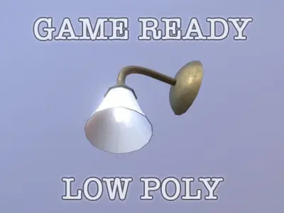 Wall Lamp low poly game ready Low-poly 3D model