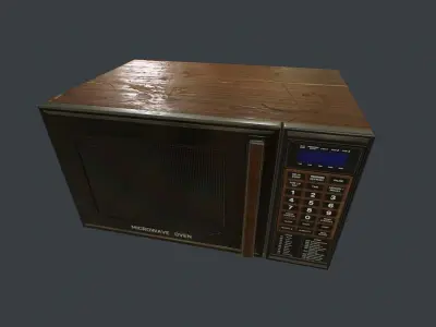 Old Microwave Low-poly 3D model