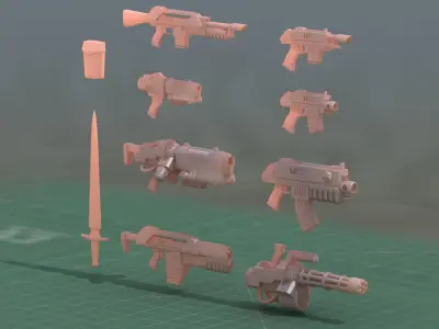 Grimdark Space Weapons Collection 3D print model