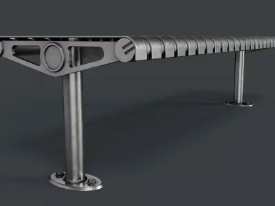 Metal Modern Bench 28 PBR Game Ready Low-poly 3D model