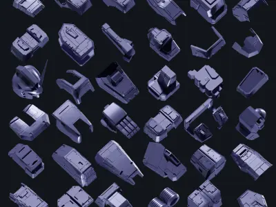 150 HARD-SURFACE KITBASH VOL-01 3D model