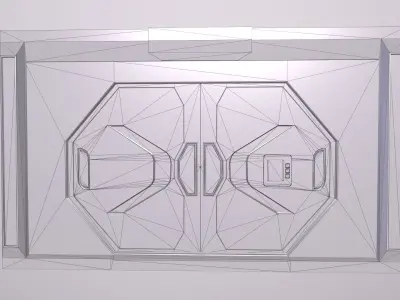 Game ready Sci-fi Door Low-poly 3D model