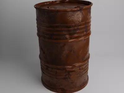 barrel metal Low-poly 3D model