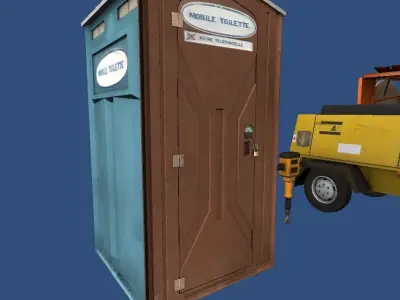 Construction site props Low-poly 3D model