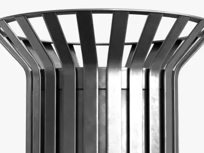 Street Bin Low-poly 3D model